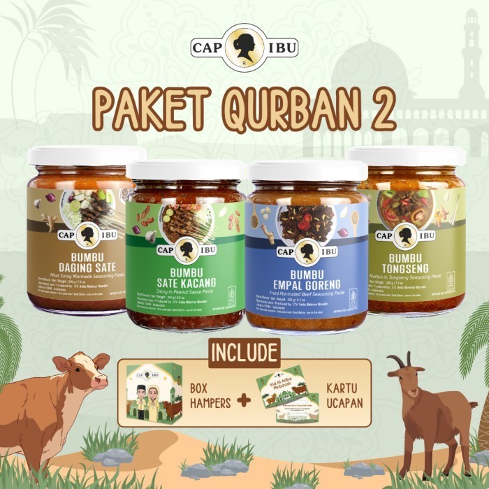 

CAP IBU Paket Qurban 2 - Bumbu Sate Bumbu Empal Goreng dan Bumbu Tongseng Hampers Idul Adha