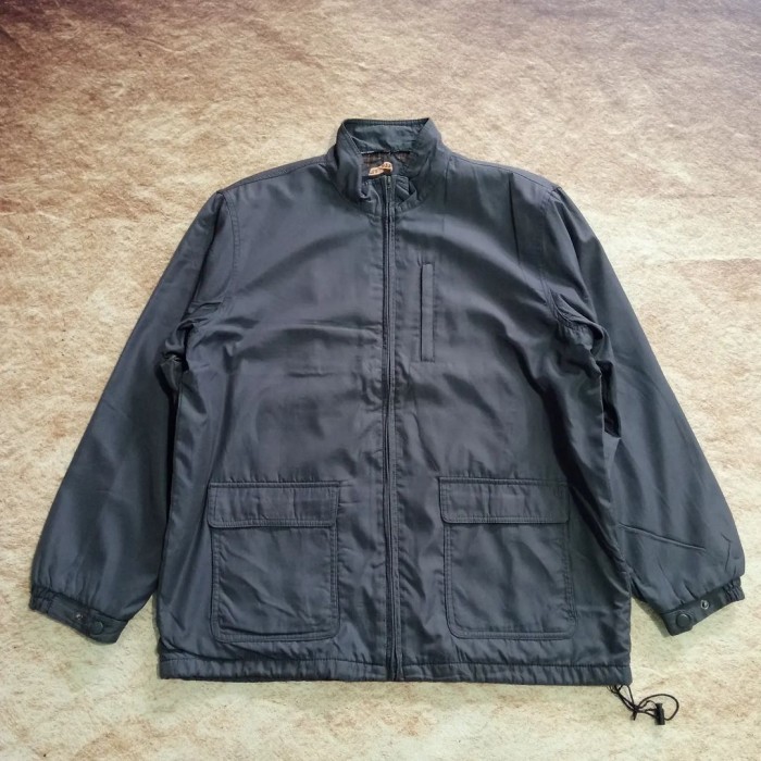 Jaket harrington pria TROY BROS hitam casual jaket size XL