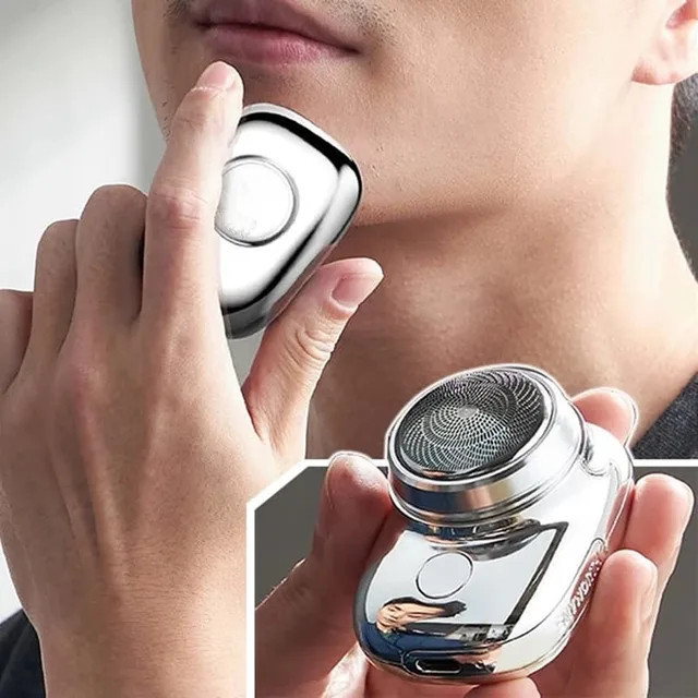 GRATIS ONGKIR !! Alat Cukur Elektrik Mini Chrome Pencukur Jenggot Kumis Electric Shaver Travel Pocke