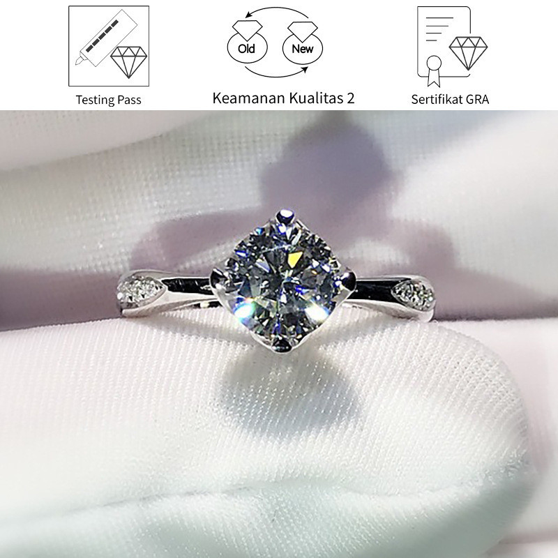 SikRoad Ladies Rings Cincin Moissanite 2 Karat Platinum Pt950