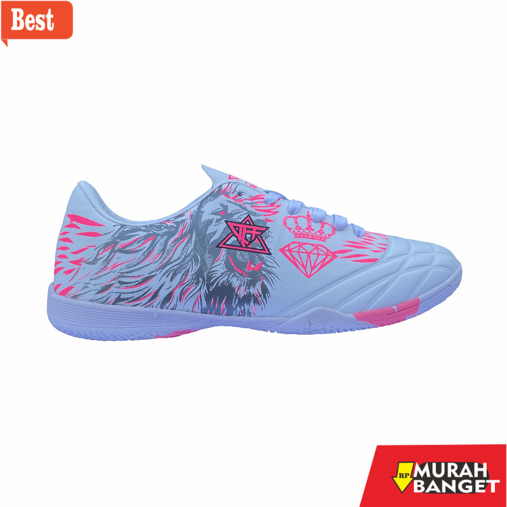 Sepatu Futsal Kekinian RAF - Sepatu Futsal Vanthera White Pink