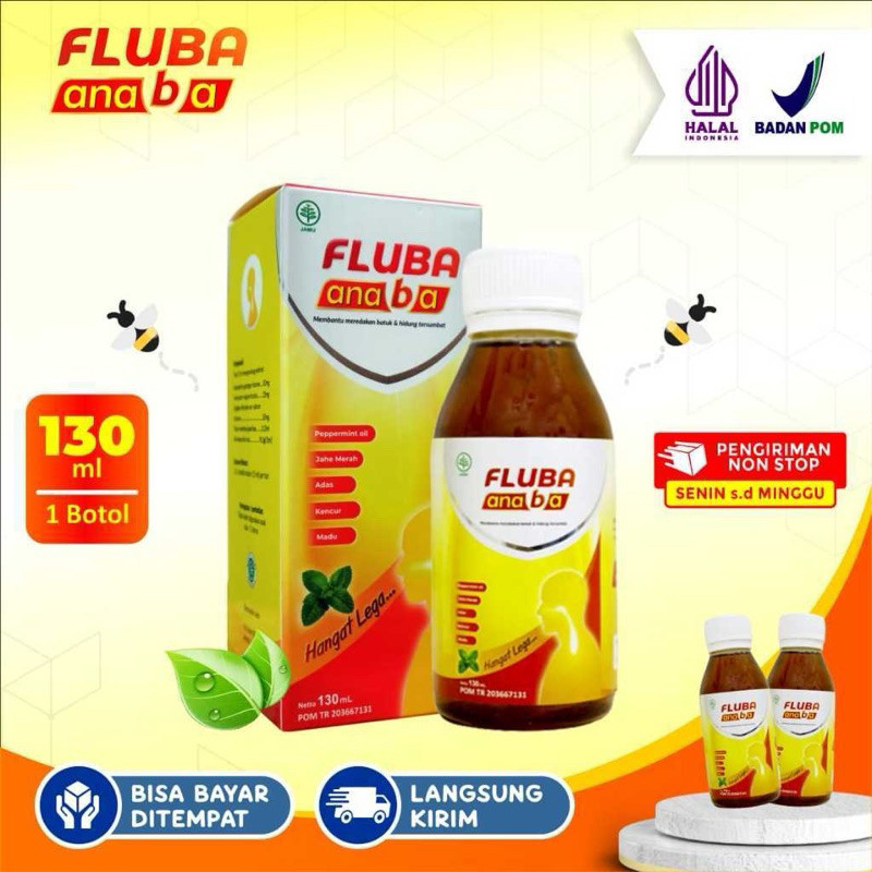 

FLUBA ANABA 130ml - 3x Lebih Ampuh Atasi Masalah Flu Batuk Anak | Original Madu Herbal Obat Flu Batuk Anak / Obat Flu Anak / Obat Batuk Anak / Obat Pilek Anak - Madu Fluba Anaba Kids Halal BPOM