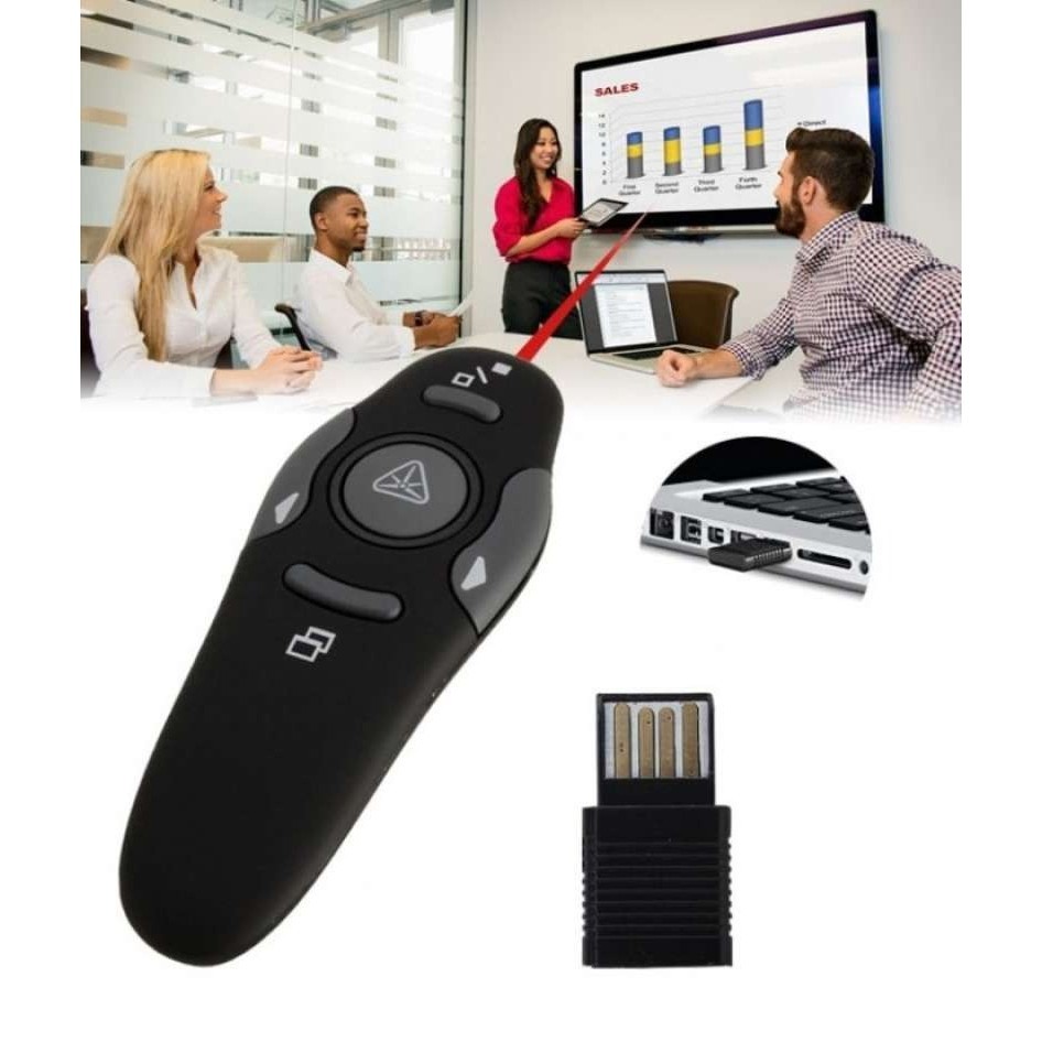 Wireless Presentasi Laser Pointer Remote Control Clicker Jarak Jauh 2.4 Ghz