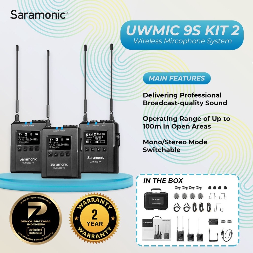 SARAMONIC Microphone UwMic9s Kit2 Wireless Microphone System SARAMONIC