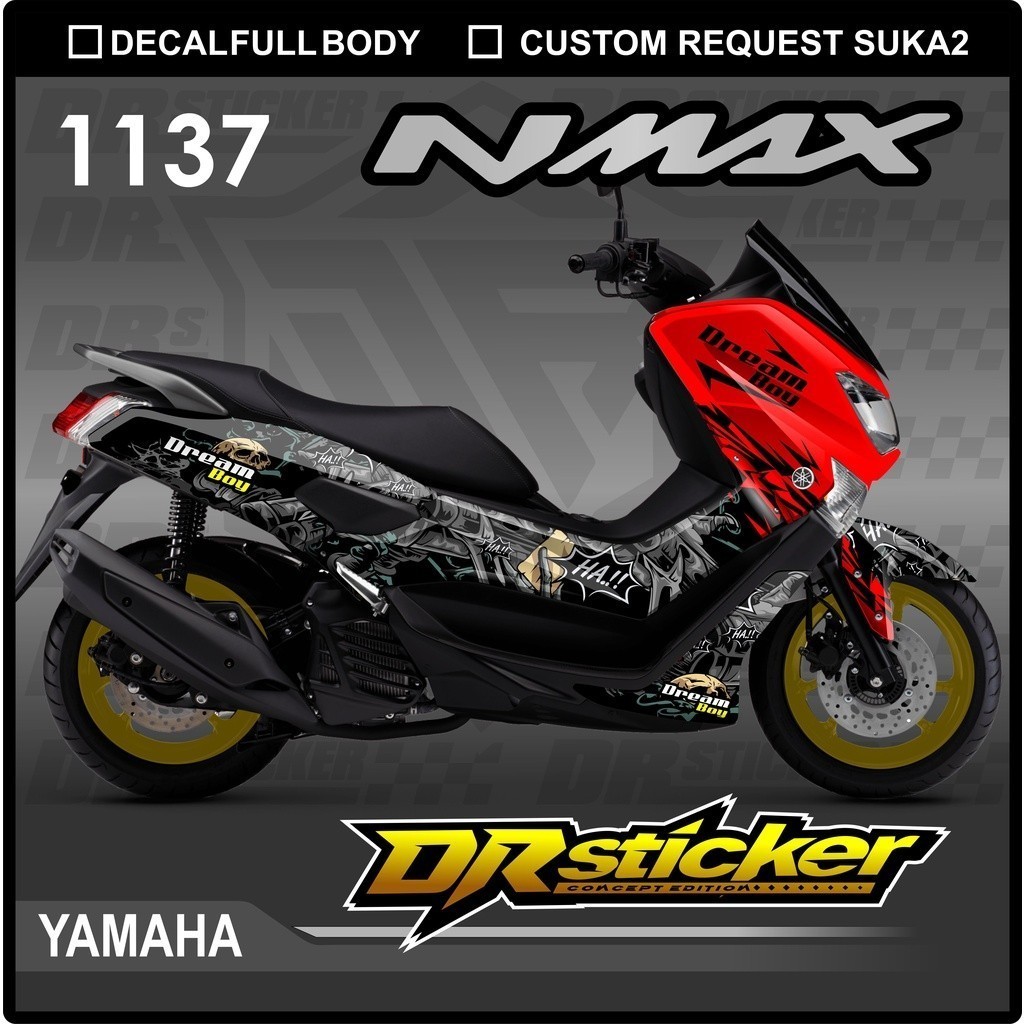 Decal sticker motor / decal nmax tengkorak skull / sticker nmax 2019 full body
