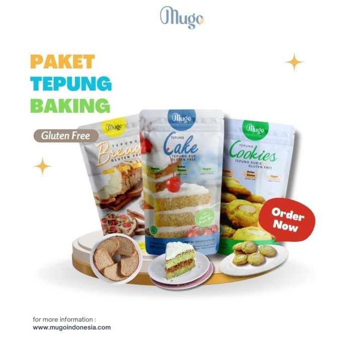 

[Premium] Paket Baking Tepung Gluten Free MUGO (Bread, Cake, Cookies)