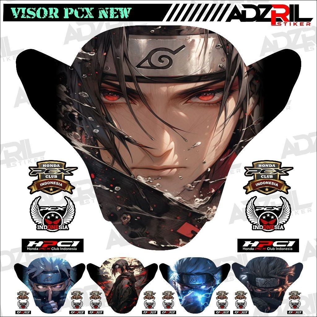 Stiker visor Winshield HONDA PCX 160 NEW GAMBAR SASUKE KEREN  (025) / stiker  Winshield  gambar  NAR