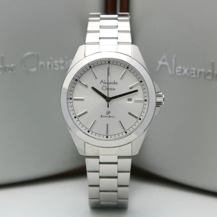 JAM TANGAN PRIA ALEXANDRE CHRISTIE ORIGINAL AC 1015 MD - SILVER WHITE