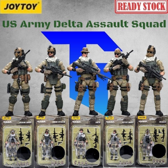 JOYTOY 1/18 US Army Delta Assault Squad - Sniper JT9527 - Assault Operator JT9534 - Breacher JT9541 