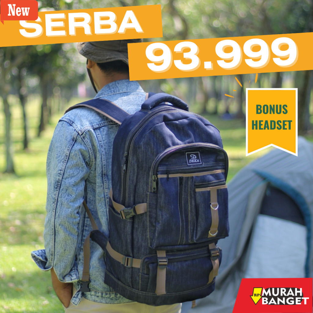 Tas Ransel Pria Kekinian BAKULTASS Tas Punggung Backpack Besar Hitam Tas Gendong Gunung Pria Terbaru