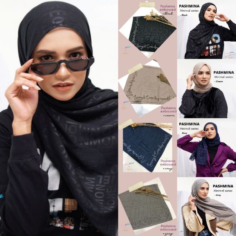 Terlaris ~Minimal & Embbosed (pashmina/kerudung) by Monel_Chavians Hijab Terbaru Hijab  Kekinian Hij