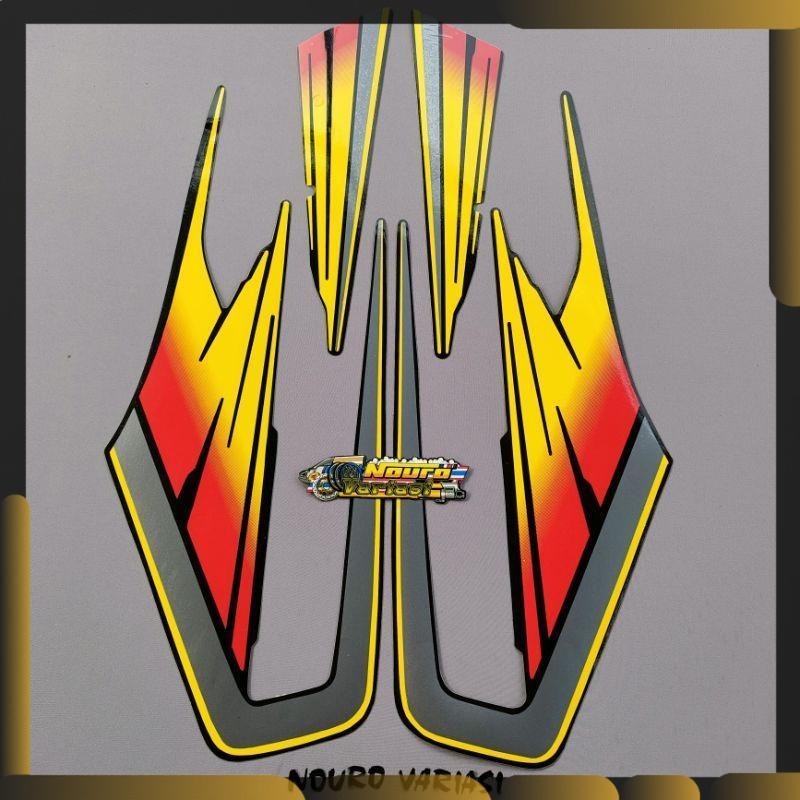 striping list body stiker yamaha rx king tahun 1995 full set kuning merah variasi