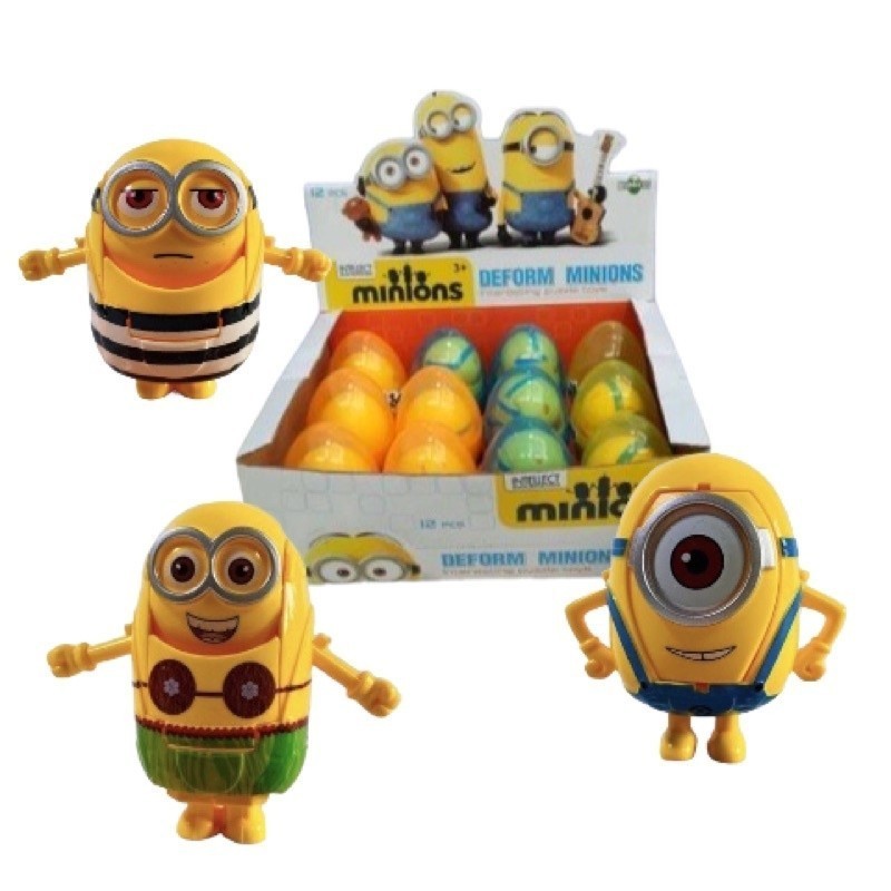 MINION EGG/ mainan robot minion Mainan Anak Telor Minions Kevin Bob Stuart - GrosirmainanJKT
