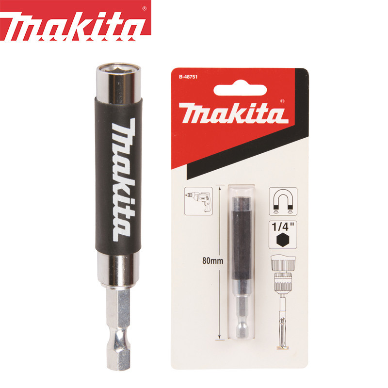 Makita B-48751 80MM 1/4in Screw Guide Black Alloy Steel High Hardness Drill Bits Adapter Sleeve