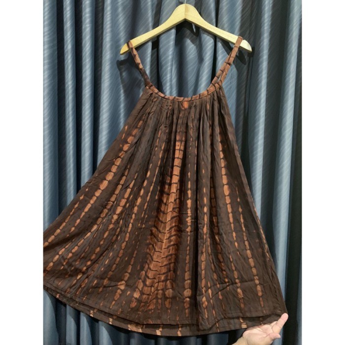 DISKON TERLARIS Daster Bali Lobek Pendek - Homedress Lekton Tali Kecil - Coklat, Jumbo