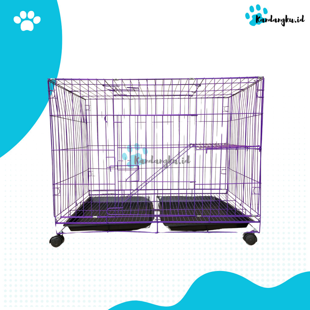 KANDANG JUMBO SIZE XXL 1 TINGKAT + RODA KANDANG KUCING KELINCI ANJING LUAS Kandangku.id