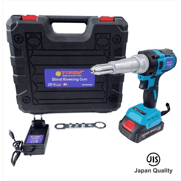 TORA CR 2048 Cordless Rivet Gun BRUSHLESS Portable 21V Blind Riveter Riveting Tool Mesin Paku Rivet 