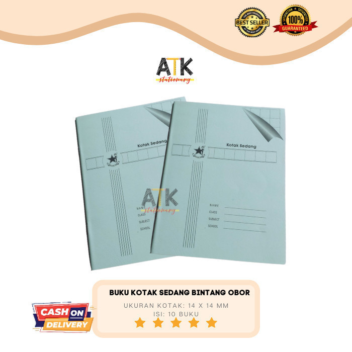 

✨LARIS✨ -Buku Tulis Kotak Sedang Bintang Obor 38 Lembar atk