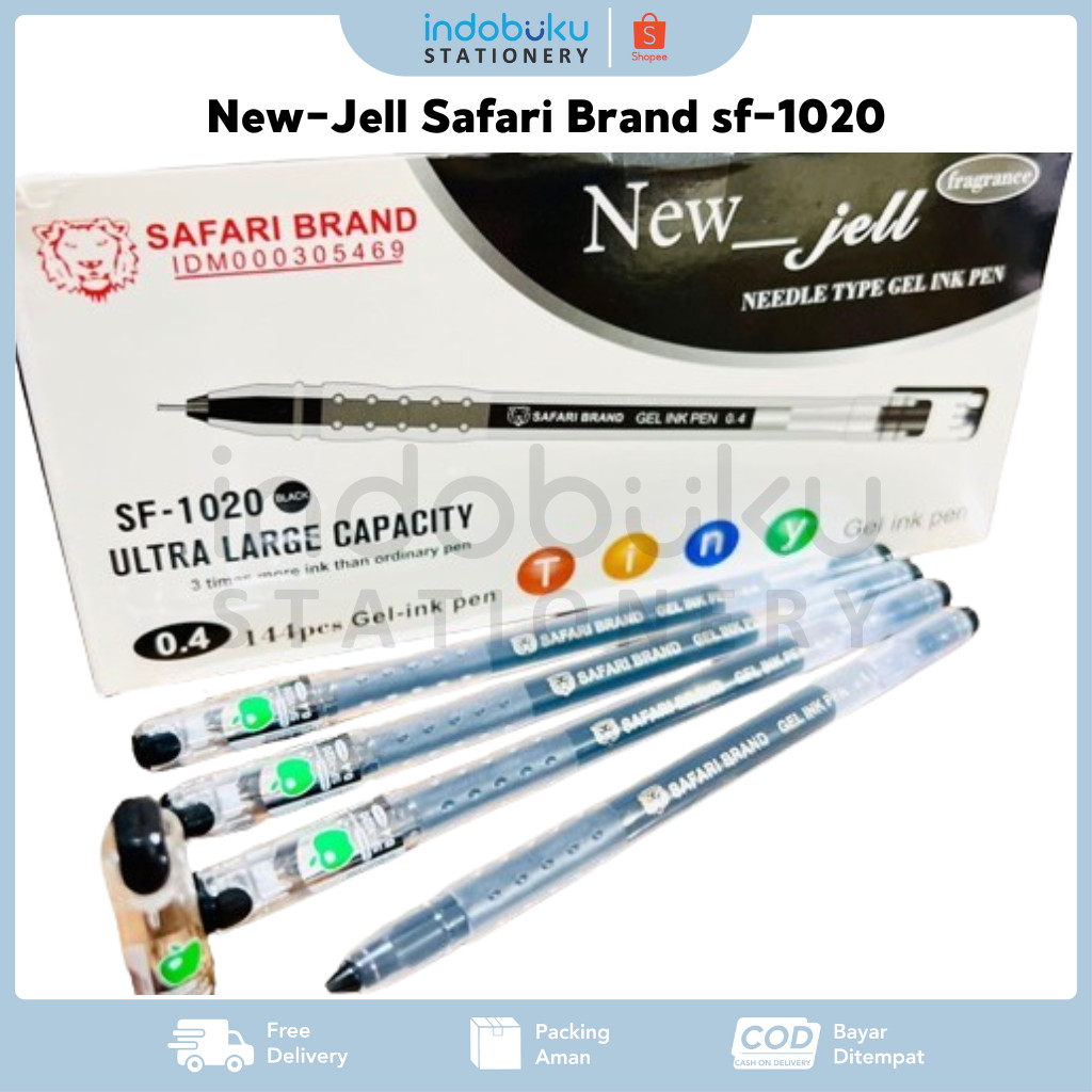 

Pulpen New-Jell Safari Brand 0.4mm Ultra Large Capacity SF-1020 (1Pack Isi 12pcs)