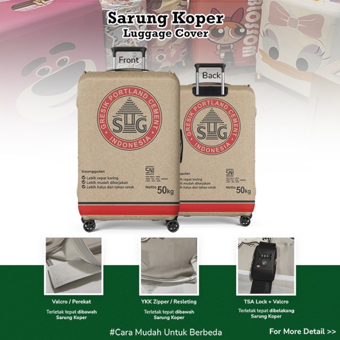 Sarung Koper Karung Semen Gresik / Luggage Cover / Sarung Pelindung Koper