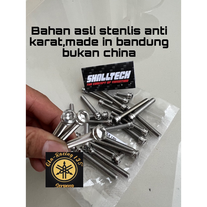 baut bak blok mesin klx 150 custome asli stenlis anti karat