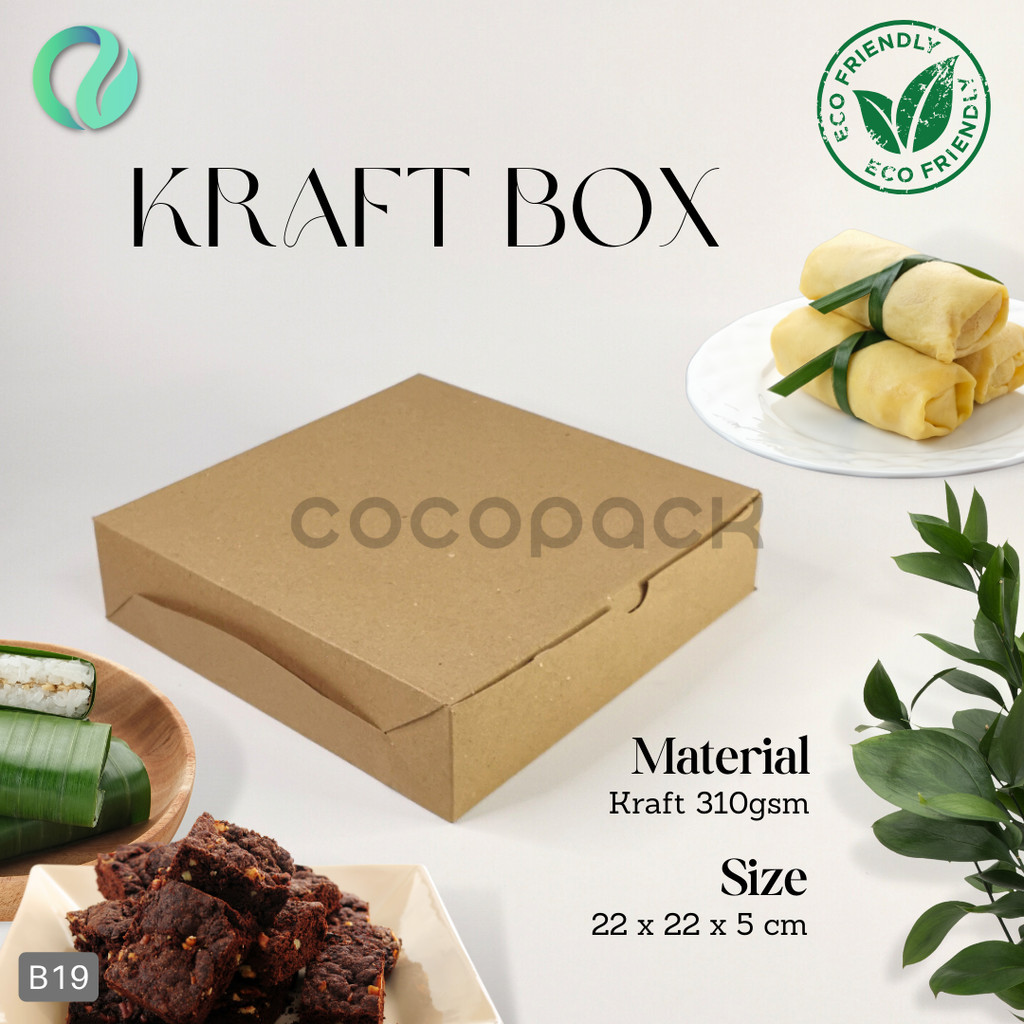 10 PCS Brown Paper Kotak Kraft Serbaguna Multifungsi 22x22x5 cm