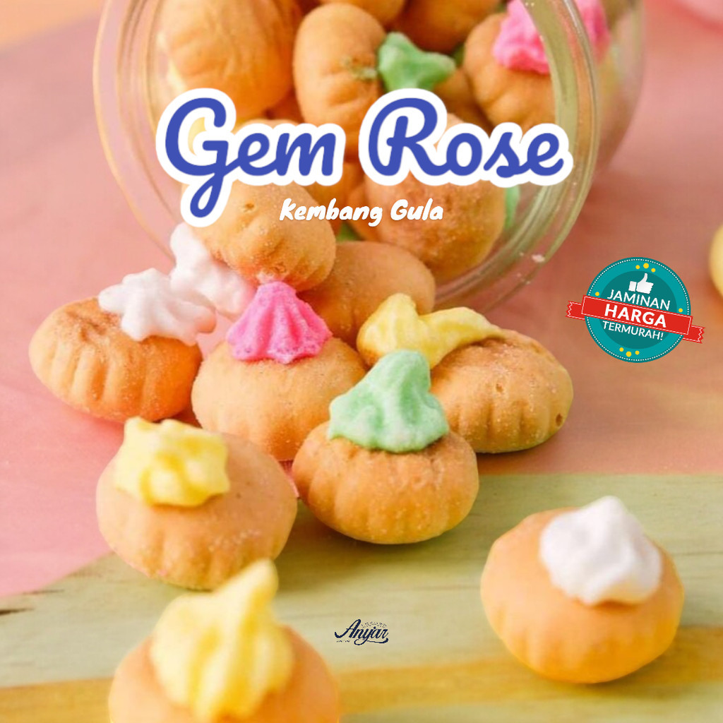 

TERMURAH Gem Rose Biskuit Kembang Gula Ciput Kancing 150gr