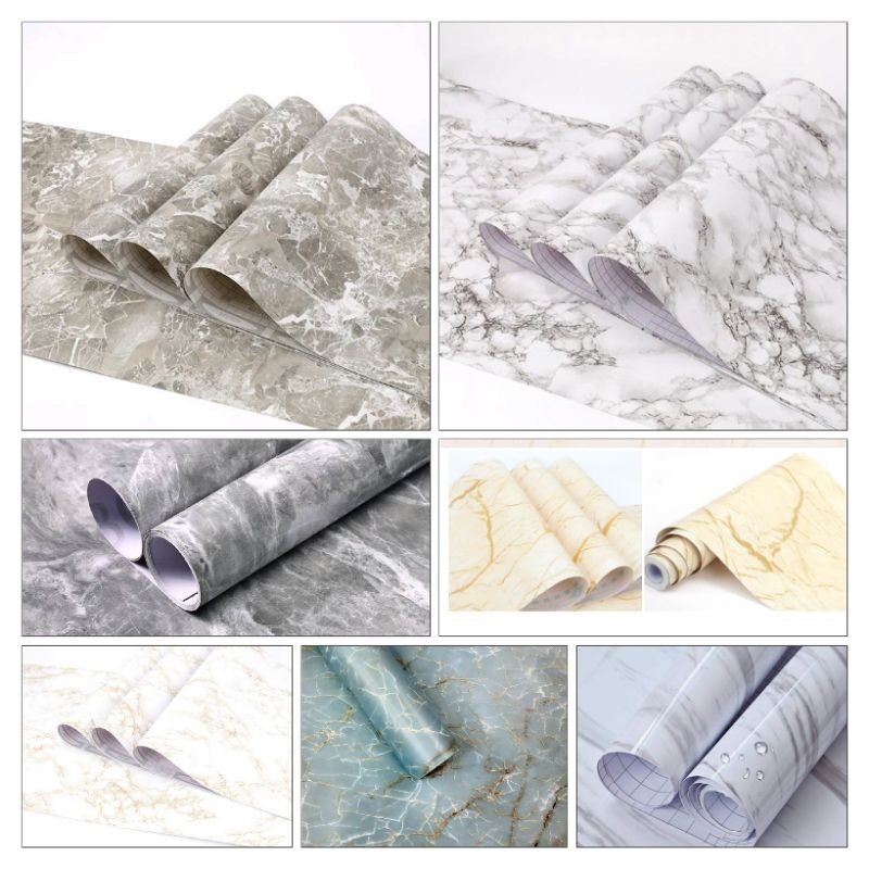 WALLPAPER MOTIF MARMER HITAM / WALLPAPER DINDING MARMER PUTIH CORAK ABU GREY TERMURAH