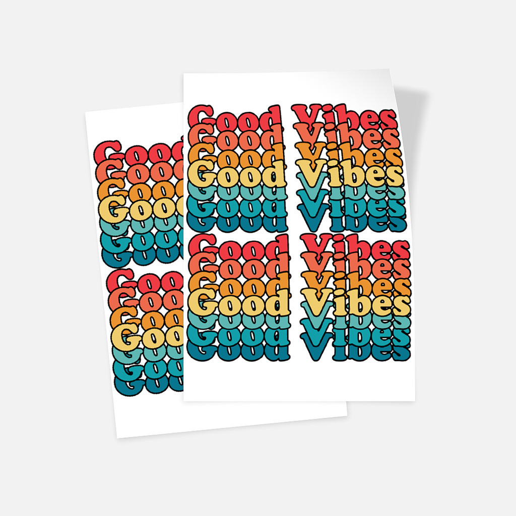 

Glossy Sticker - Set of 2 Good Vibes Text