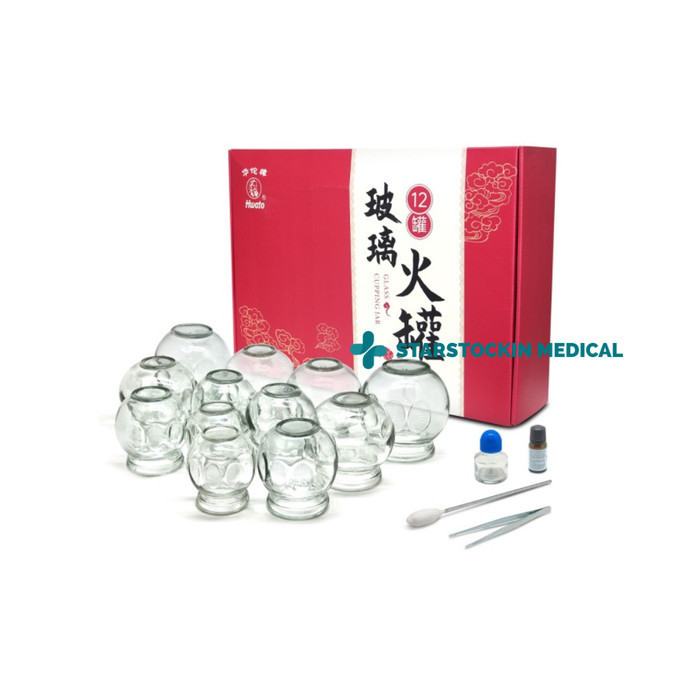 Kop Angin Bekam Hwato Kaca Isi 12 Glass Vacuum Cupping Jar