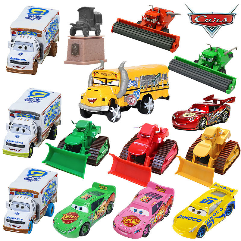 1:55 Disney Pixar Cars Metal Diecast Car Toy Lightning McQueen Dr. Damage Arvy Miss Fritter Matador 