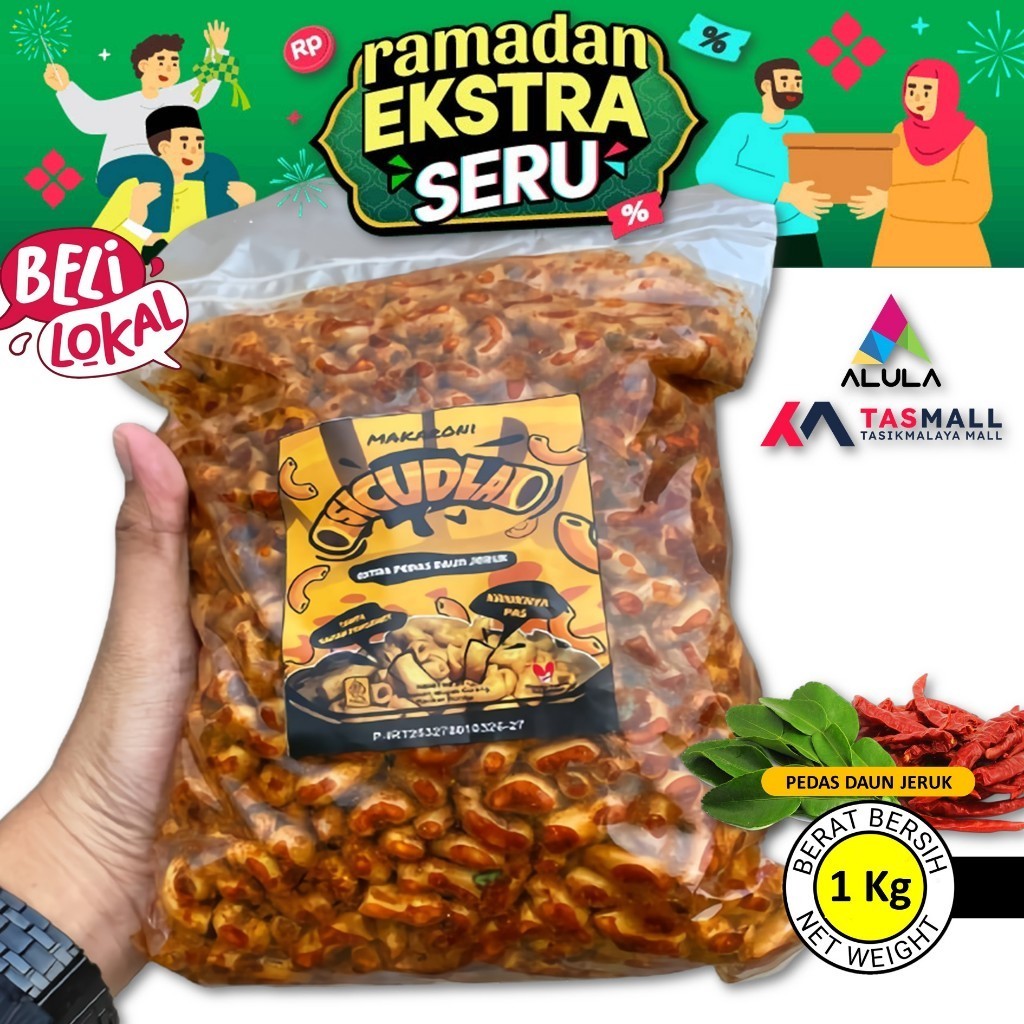 

【PROMO】1 KILO - MAKARONI BANTET SICUDLA Cemilan Pedas Jeruk