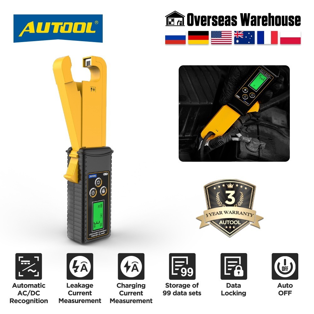 AUTOOL BT270 Leakage Clamp Meter 60A AC DC Current Pliers Ammeter Automotive Tester Amperometric Cla