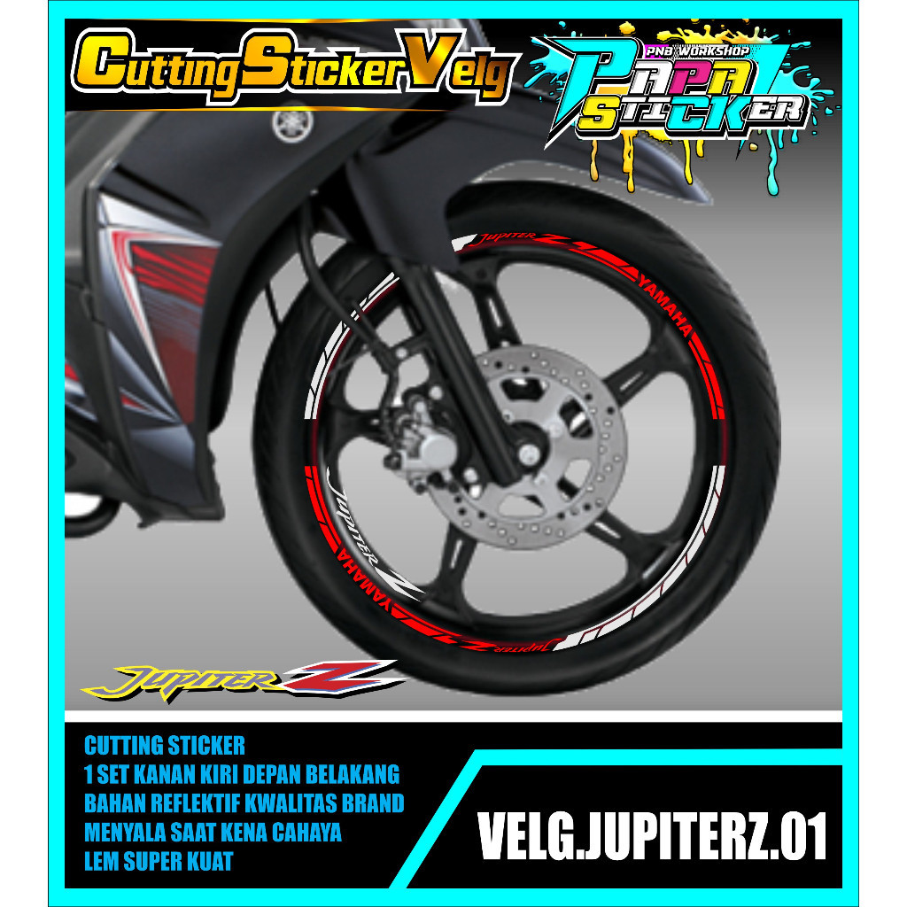 STIKER VELG JUPITER Z CUTTING STICKER VELG CUTTING VARIASI YAMAHA JUPITER Z LIS BAN/VELG 01