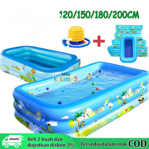 Tokokolam renang anak jumbo 3 meter /kolam renang anak tiga cincin/Kolam Renang Keluarga Tiup Besar/