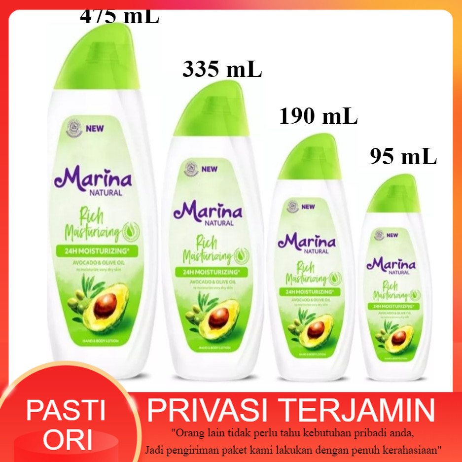 Marina Body Lotion Rich Moisturizing / Marina Handbody Lotion Natural Rich Moisturizing - Avocado / 