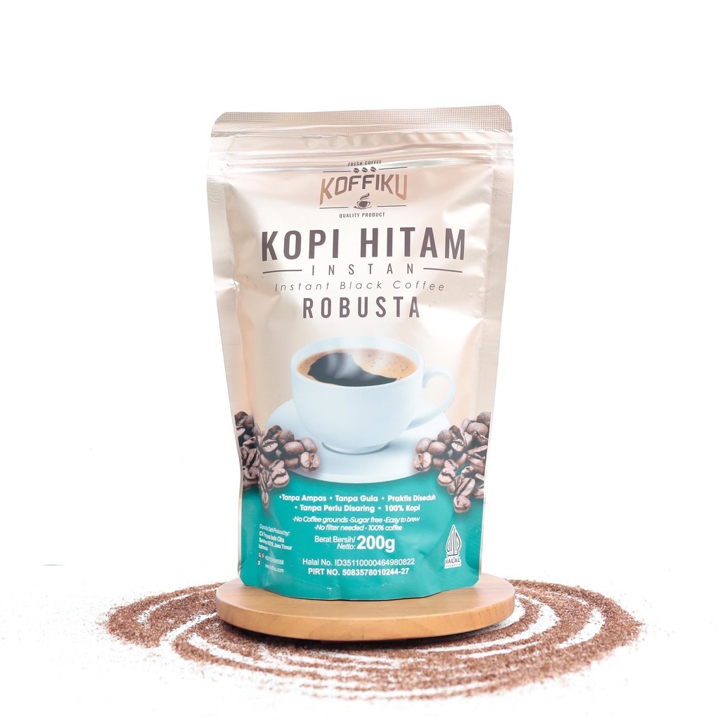 

200g 100% ROBUSTA Kopi Hitam Tanpa Ampas - KOFFIKU