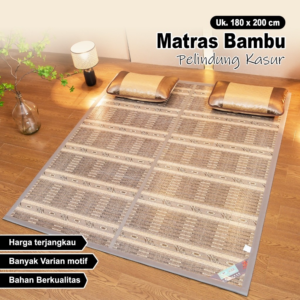 Tikar Bambu / TIkar Lipat Bambu Tatami 3 Ukuran /Matras Bambu Pelindung Kasur
