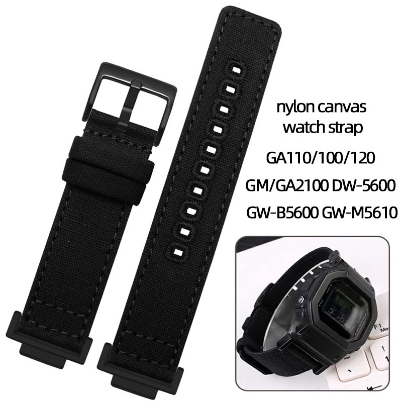 Modified men‘s nylon canvas wat   strap For Casio G-SHOCK GA110/100/120 GM/GA2100 DW-5600 GW-B5600 G