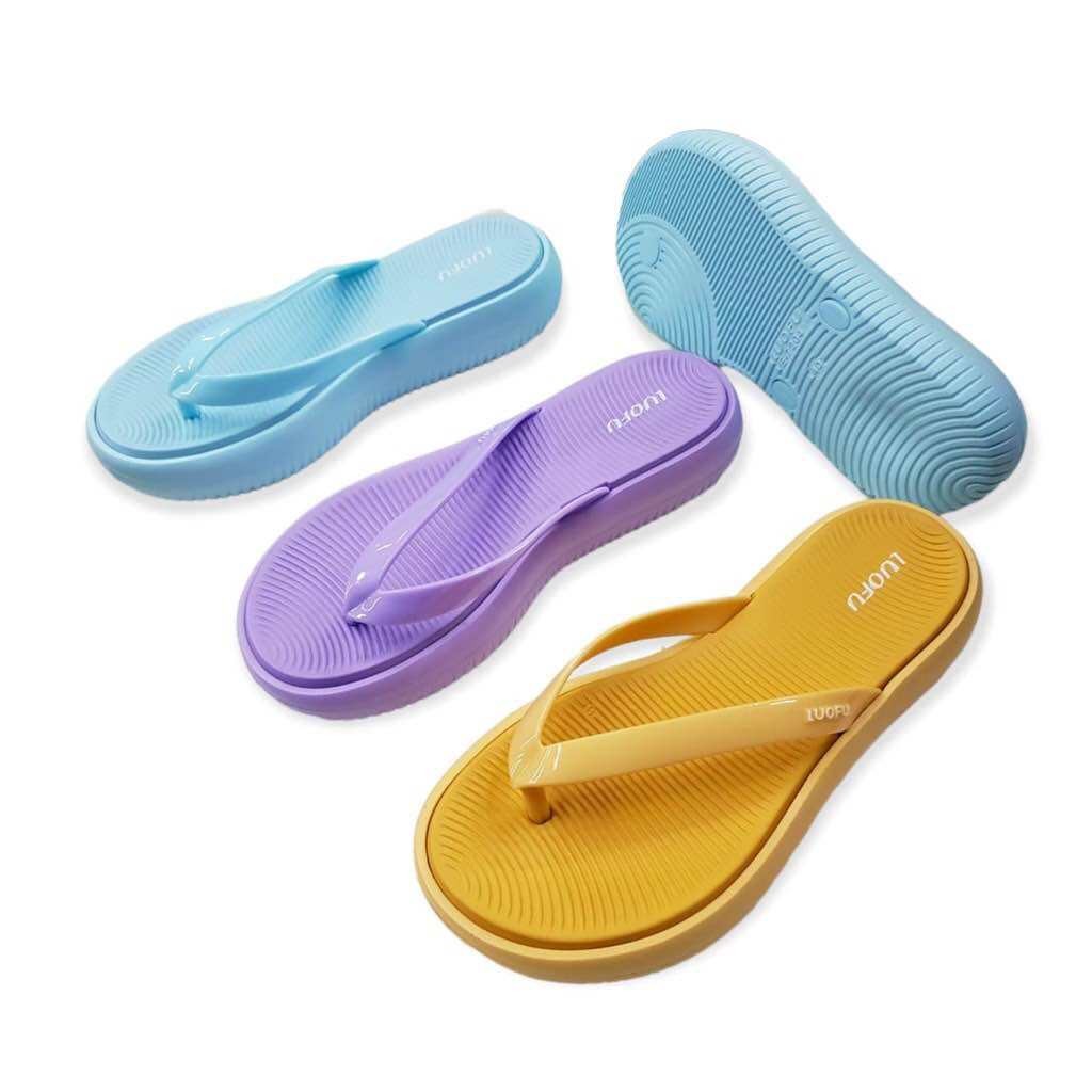 BLS Luofu Sandal Jepit Wanita Karet Empuk E7204-E01WS (AY2)