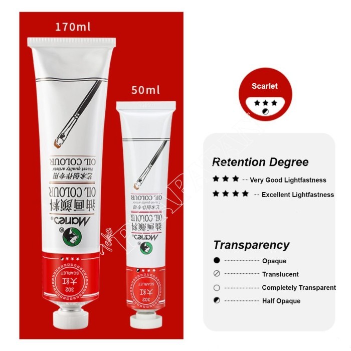 

Cat Minyak Maries / Oil Paint 170 ml - Scarlet
