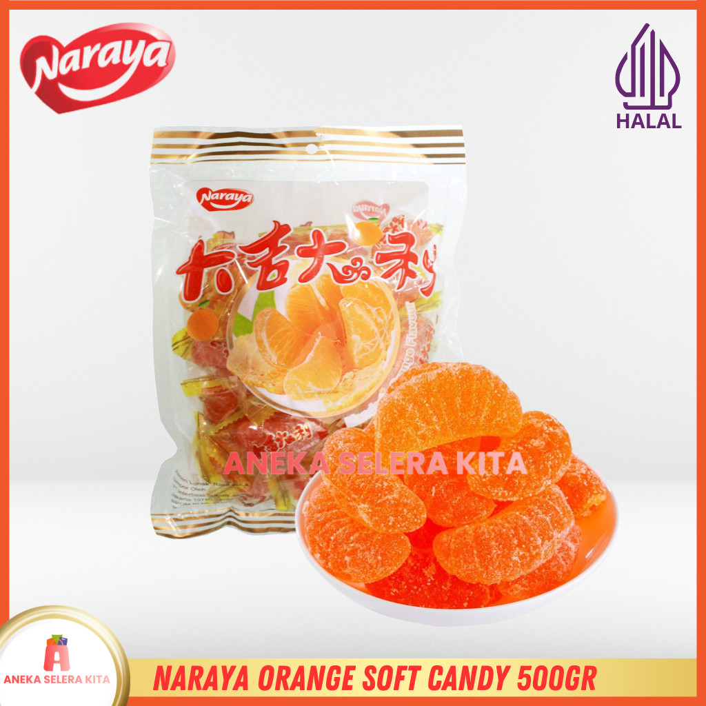 

Naraya Orange Soft Candy / Permen Lunak Rasa Dan Bentuk Jeruk 500gr