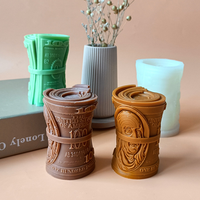 

DIY Aroma Candle Dollar Silicone Mold Handmade Plaster Resin Ornaments Molds Money 100 Dollars Soap Candle Making Supplies