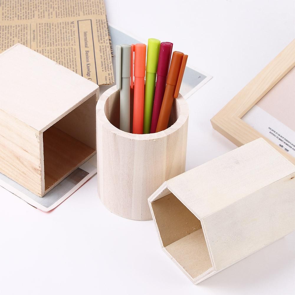 

Multifunctional Wooden Office Organizer Fashion Lovely Simplicity Design Pencil Holders Desk Office Accessories Pen Holder