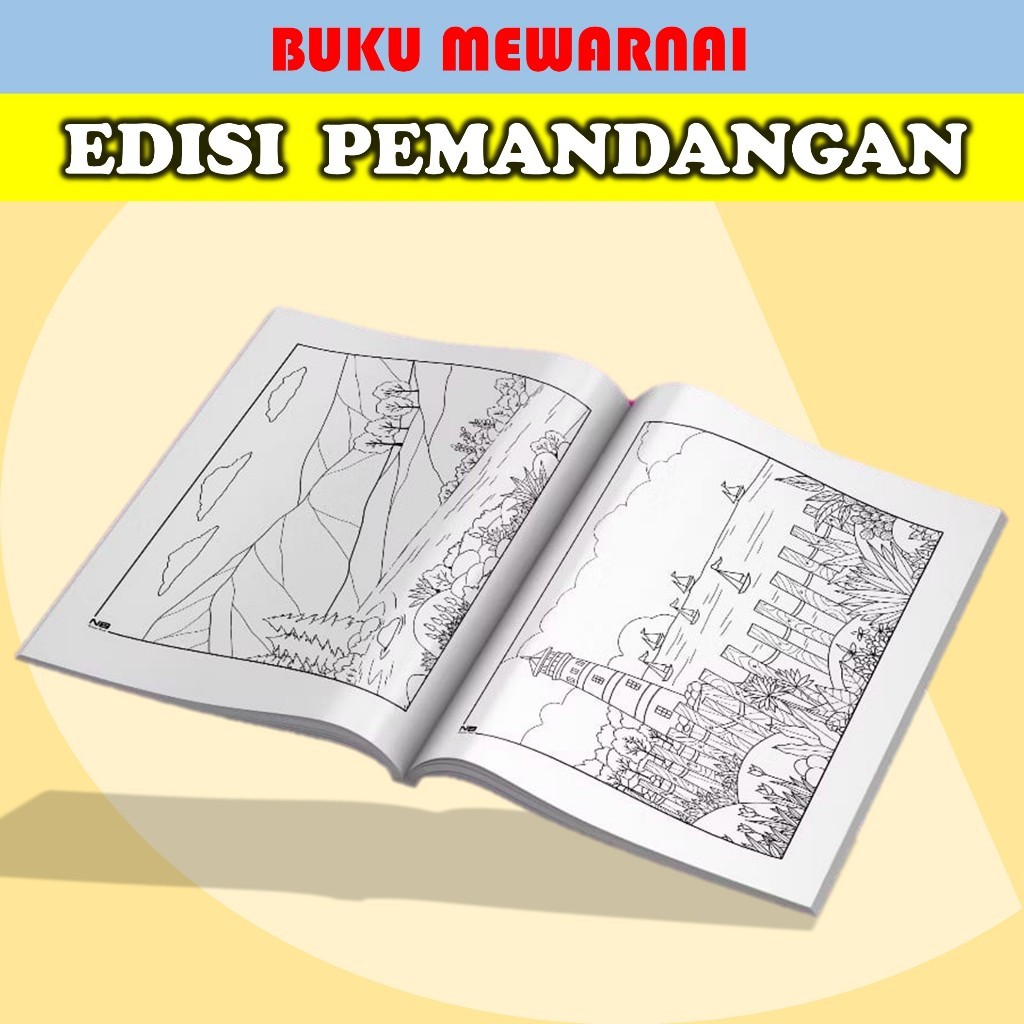 

Buku Gambar Mewarnai Seri Pemandangan - Buku Mewarnai Anak TK Seri Pemandangan - Coloring Book Seri Pemandangan - Buku Gambar Mewarnai Anak SD Aesthetic Tebal Anak 3 Tahun