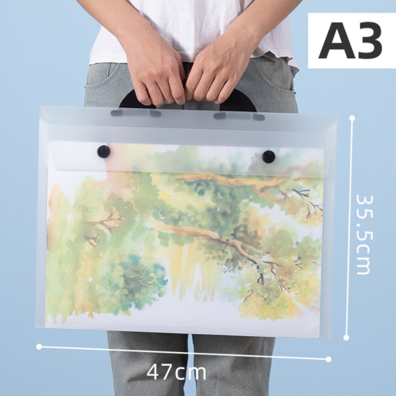 

A3 Portable Album File Folders Poster 8K Works File Bag Desk Organizer Storage Expanding-file-folder