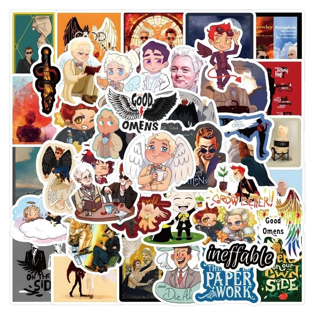 

10/50Pcs Good Omens Scrapbooking Stickers Packs Waterproof Skateboard Luggage Motorcycle Guitar Graffiti Kid Toy Decal Gift