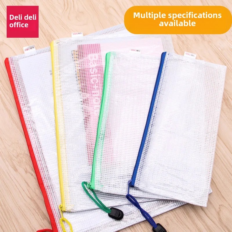 

Deli Zip-Up Document Bag 5654/5656 Plastic Archival Bag A4 A5 Size File Folder Organizer For Documents And Other Resources