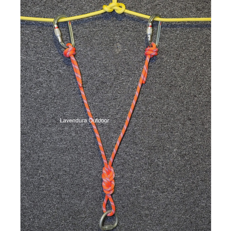 Y Lanyard Cowstail Set SRT Cowstails for Simple Vertical Caving Nylon Climbing Rope Oxtail Pulling S