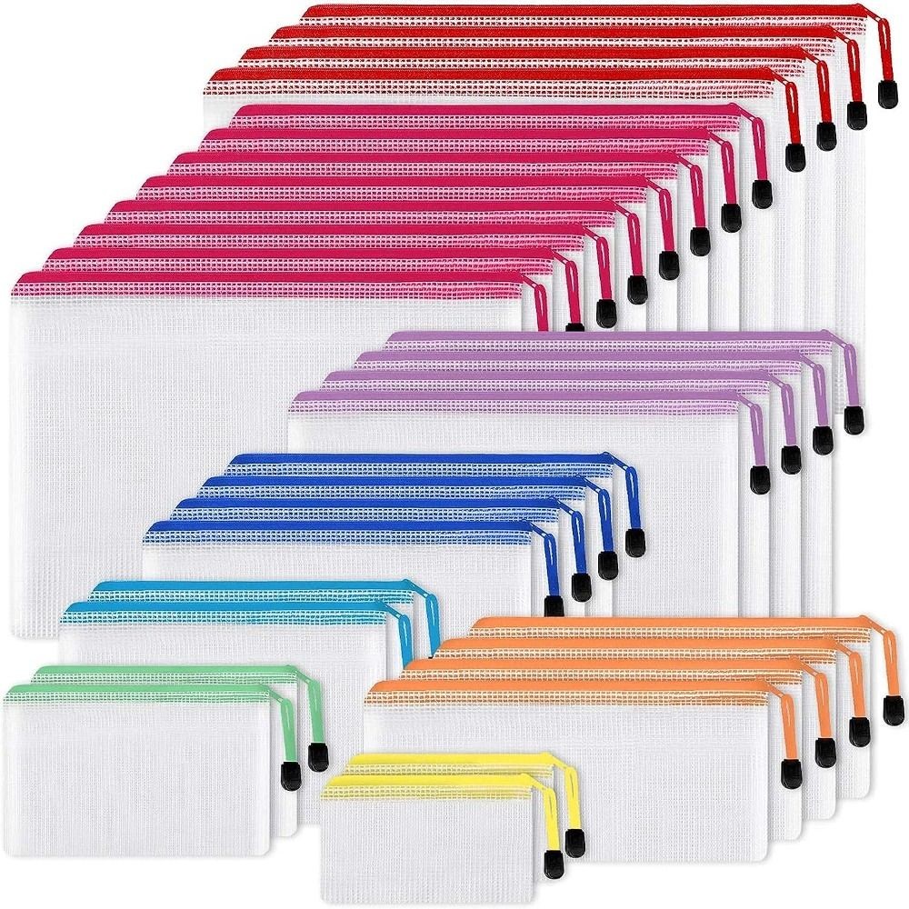 

A3 A4 A5 A6 Plastic Folder File Envelope Stationery Storage Waterproof Zipper PVC Organizer Bag Document Paper Office